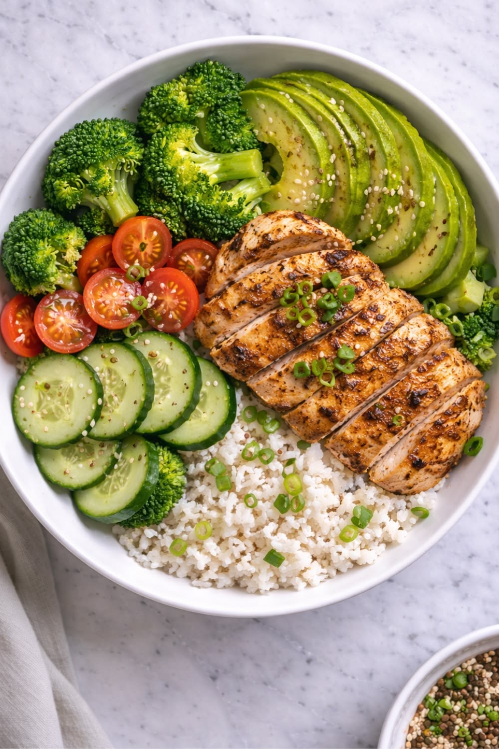 Fresh meal with grilled chicken and vegetables